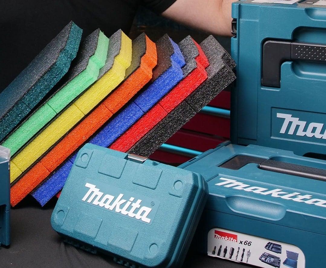The range of makita makpak organiser colours