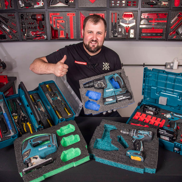 Using Makita tool box inserts to organise your Makpac or toolbox - Shadow Foam
