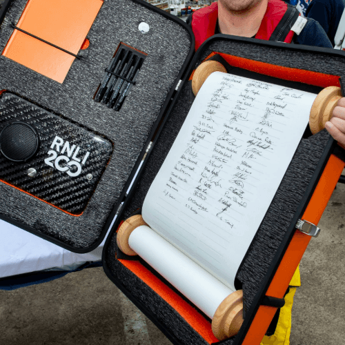 The RNLI bicentenary scroll on tour