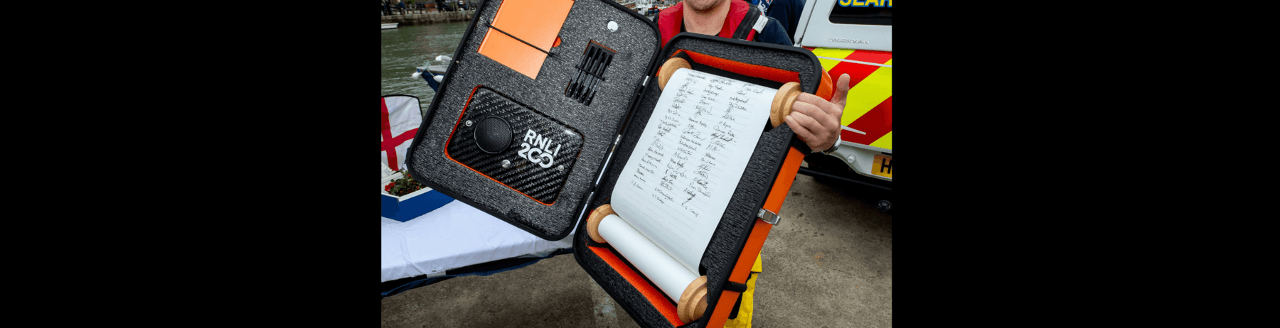 The RNLI bicentenary scroll on tour