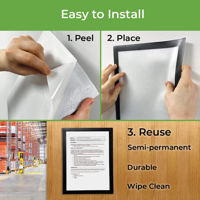 Document Backer Semi-Permanent Self-Adhesive Backed Document Holder (Pack of 5)