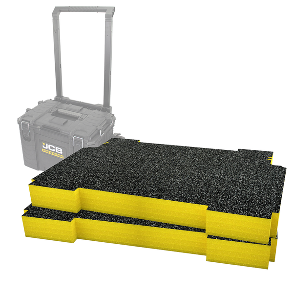 Inserts en mousse pour chariot à outils sur site JCB