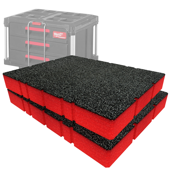 Shadow Foam Packout Toolbox Inserts - Past op de Milwaukee Packout Tolbox Box 2 & 3 [Oranje Shadow Foam Packout Toolbox Inserts - Past op de Milwaukee Packout Tolbox Box 2 & 3 [Oranje