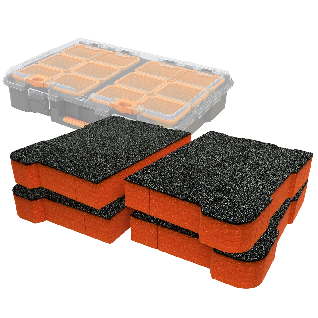 Worx Stack'N'Roll Organizzatore con Coperchio Trasparente Inserti in Schiuma