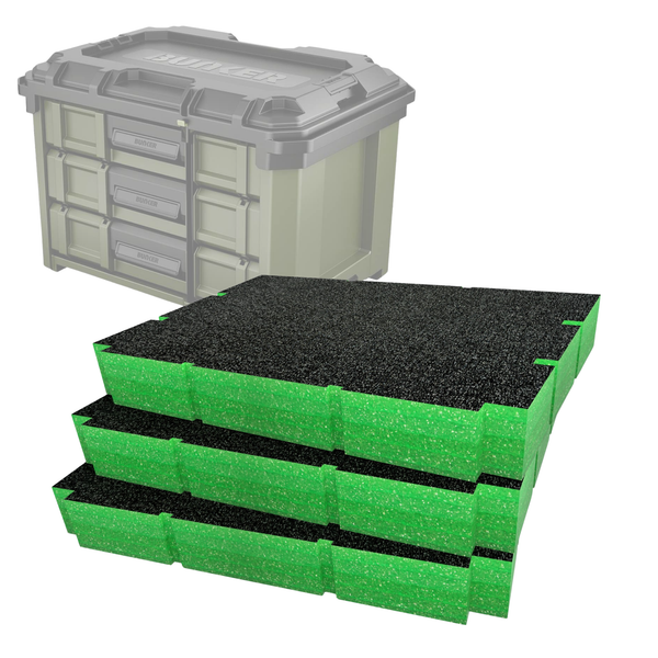 Bunker Load-Up Stacking Three Drawer Toolbox Foam Inserts