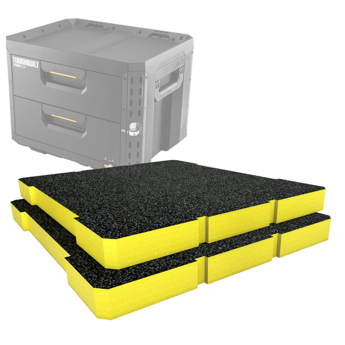 Toughbuilt StackTech 2 Drawer Locking Tool Box Foam Inserts