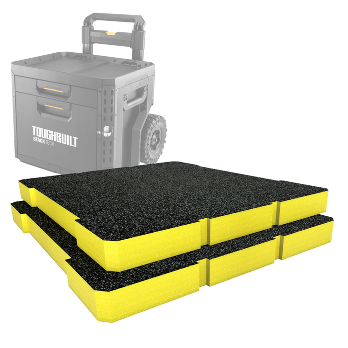Toughbuilt StackTech Rolling 2 Drawer Locking Tool Box Foam Inserts