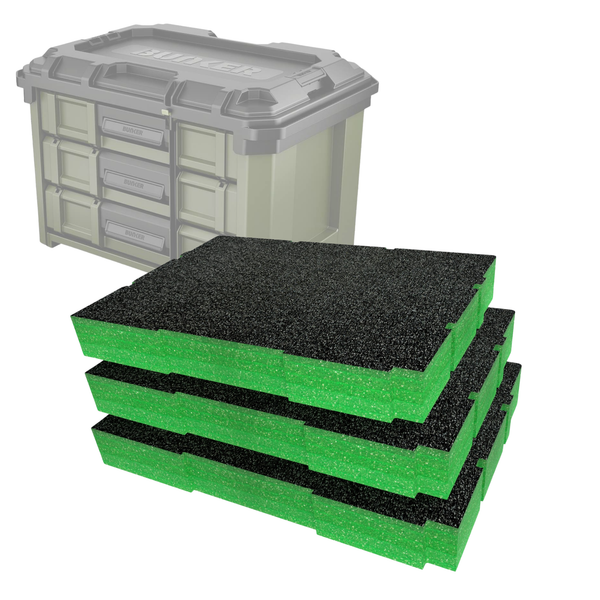 Bunker Load-Up Stacking Three Drawer Toolbox Foam Inserts